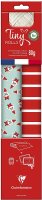 Clairefontaine 223890C - Set Tiny Rolls mit 2 Rollen Geschenkpapier 5x0,35m + 1 Rolle Geschenkband + Geschenketiketten, Excellia, rot/blau