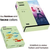 inapa farbiges Druckerpapier, buntes Papier tecno Colors: 120 g/m², A4, 250 Blatt, mittelgrün