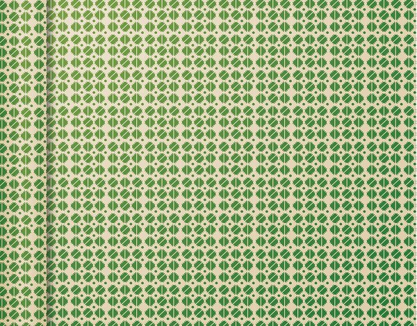 Clairefontaine 223868C - Rolle Geschenkpapier Excellia Tiny Rolls, 5m x 35 cm, 80g, 1 Rolle, Viereck Grün