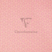 Clairefontaine 223828C Rolle Geschenkpapier Tiny rolls Kraft mit Blumenmotiven (5 m x 0,35m, innovative Breite, einfach zum Transportieren, 70g, Blauer Engel) 1 Rolle, rosa