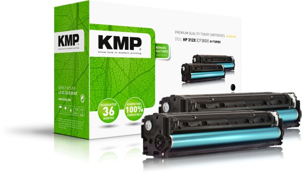KMP Doublepack H-T189DX schwarz Tonerkartusche ersetzt HP Color LaserJet Enterprise HP 312X (CF380XD)