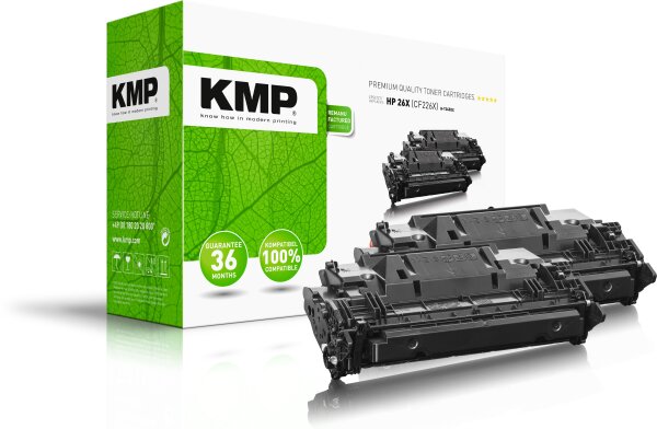 KMP Doublepack H-T245XD schwarz Tonerkartusche ersetzt HP LaserJet Pro HP 26X / Canon 052H (CF226XD/2200C002)