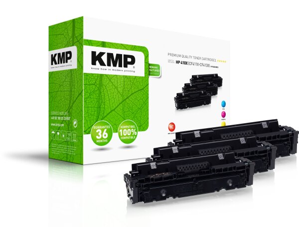 KMP Multipack H-T242XCMY cyan, magenta, gelb Tonerkartusche ersetzt HP LaserJet Pro HP 410X (CF411X, CF413X, CF412X)