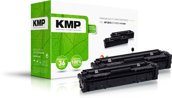 KMP Doublepack H-T215DX schwarz Tonerkartusche ersetzt HP Color LaserJet Pro HP 201X (CF400XD)