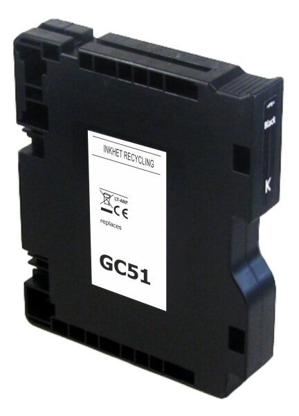 SAD Refill Tintenpatrone ersetzt Ricoh SG3210 Gel Tinte black GC51KH / 405862 - 2900Seiten
