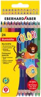 Eberhard Faber 514822 Colori Duo Buntstifte in 48 Zwei Minenfarben und-stärken, im Kartonetui, 24 bruchsichere Farb-Stifte zum Malen, Illustrieren und Zeichnen, Verschiedene