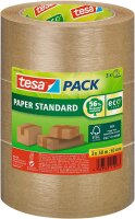 GP: 0,06 EUR/m 3er Set tesa PACK Papier Standard - Umweltschonendes Paketband aus Papier, 56 % biobasiertes Material - Effizient und recyclingfreundlich - Braun - 50 m x 50 mm