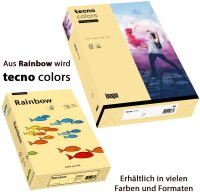 inapa farbiges Druckerpapier, buntes Papier tecno Colors: 120 g/m², A4, 250 Blatt chamois