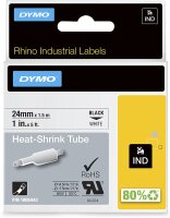 Dymo Rhino Heißschrumpfschlauch Industrie, 24 mm x 1.5 m, schwarz/weiß