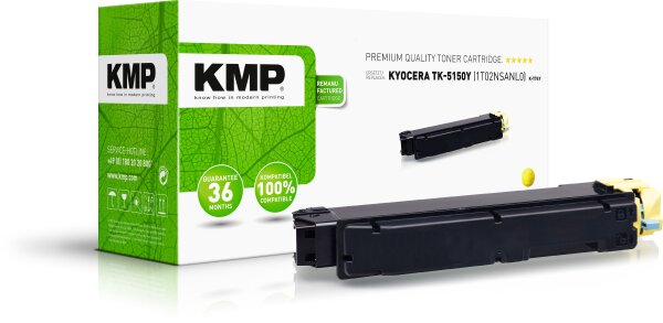 KMP K-T74Y gelb Tonerkartusche ersetzt Kyocera Ecosys P6035CDN (TK-5150C/1T02NSANL0)