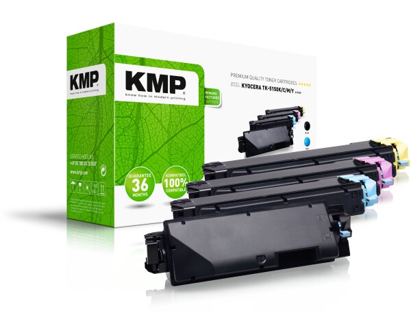 KMP Multipack K-T74V schwarz, cyan, magenta, gelb Tonerkartusche ersetzt Kyocera Ecosys TK-5150K/TK-5150C/TK-5150M/TK-5150Y (1T02NS0NL0/1T02NSCNL0/1T02NSBNL0/1T02NSANL0)