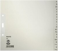 Leitz 1200 Register - A - Z, Papier, A4 Überbreite, 21 cm hoch, 20 Blatt, grau