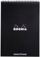 Rhodia 185039C Note Pad mit Doppelspirale, DIN A4, Dot Grid, 80 g, 21 x 29.7 cm, 80 Blatt, schwarz