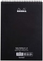 Rhodia 185039C Note Pad mit Doppelspirale, DIN A4, Dot Grid, 80 g, 21 x 29.7 cm, 80 Blatt, schwarz