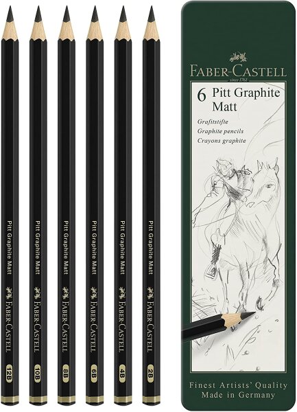 Faber-Castell 115207 - Bleistift Pitt Graphite Matt, 6er Etui