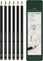 Faber-Castell 115207 - Bleistift Pitt Graphite Matt, 6er...