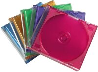 Hama CD-ROM Slim Box (platzsparend, auch für DVD und Blu-ray geeignet, fünf verschiedene Farben) 25er Pack