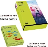 inapa farbiges Druckerpapier, buntes Papier tecno Colors: 160 g/m², A4, 250 Blatt, leuchtend grün