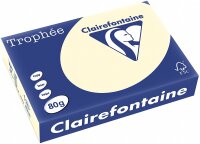 Clairefontaine Trophee Pack mit 500 Blatt Farbpapier 80 g A4 5er-Set elfenbeinfarben