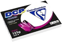 Clairefontaine 6841C Druckerpapier DCP Premium Kopierpapier für farbintensiven Bilderdruck, DIN A4, 21 x 29,7cm, 135g, 1 Ries mit 250 Blatt, glänzend Weiß gestrichen