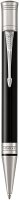 Parker Duofold Classic Kugelschreiber in Black mit palladium-beschichteten Zierteilen, mittlere Schreibspitze, schwarze Tinte