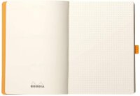 Rhodia 117742C Notizheft Goalbook (DIN A5, 14,8 x 21 cm, Dot, praktisch und trendige, mit weichem Deckel, 90g, elfenbeinfarbigem Papier, 120 Blatt, Gummizug, Lesezeichen) 1 Stück, Schwarz
