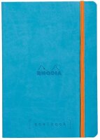 Rhodia 117747C Notizheft Goalbook (DIN A5, 14,8 x 21 cm, Dot, praktisch und trendige, mit weichem Deckel, 90g, elfenbeinfarbigem Papier, 120 Blatt, Gummizug, Lesezeichen) 1 Stück, Türkis