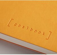 Rhodia 117755C Notizheft Goalbook (DIN A5, 14,8 x 21 cm, Dot, praktisch und trendige, mit weichem Deckel, 90g, elfenbeinfarbigem Papier, 120 Blatt, Gummizug, Lesezeichen) 1 Stück, Orange