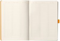 Rhodia 117802C - Notizheft Softcover Rhodiarama Goalbook DIN A5 (14,8x21 cm), 120 Blatt, DOT, 2 Lesezeichenbänder, Gummizugverschluss, Cover aus Kunstleder Roseholz, 1 Stück