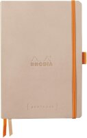 Rhodia 117803C - Notizheft Softcover Rhodiarama Goalbook DIN A5 (14,8x21 cm), 120 Blatt, DOT, 2 Lesezeichenbänder, Gummizugverschluss, Cover aus Kunstleder Rosa, 1 Stück