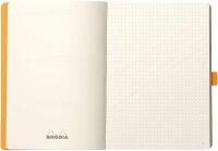 Rhodia 117807C - Notizheft Softcover Rhodiarama Goalbook DIN A5 (14,8x21 cm), 120 Blatt, DOT, 2 Lesezeichenbänder, Gummizugverschluss, Cover aus Kunstleder Aquablau, 1 Stück