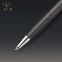 PARKER 2119791 Sonnet Kugelschreiber | Premium Metall und Grau satiniert mit Roségold-Finish | mittlere Spitze mit schwarzer Tinte |