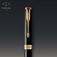 Parker Sonnet Füller | Schwarze Lackierung mit Goldzierteilen | Füllfederhalter Mittlere Spitze | Geschenkbox