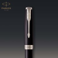 Parker Sonnet Füller | Schwarze Lackierung mit Palladiumzierteilen | Füllfederhalter Mittlere Spitze | Geschenkbox