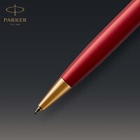 Parker 1931476 Sonnet Kugelschreiber | Rote Lackierung mit Goldzierteilen | Mittlere Spitze | schwarze Tinte |