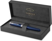Parker 1931535 Sonnet Tintenroller | Blaue Lackierung | feine Spitze | Schwarze Tinte | Geschenkbox