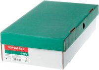Briefumschlag Soporset DIN lang (110 x 220 mm) weiß FSC®-zertifiziert 80 g/m² haftklebend mit Fenster blauer Innendruck Karton á 1000 Stück