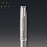Parker Sonnet Füller | Edelstahl mit Palladiumzierteilen | Füllfederhalter Mittlere Spitze | Geschenkbox