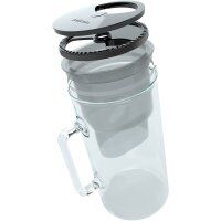 Wessper Wasserfilterkanne aus Glas 2.5 L Kompatibel mit Brita-Wasserfilterkartuschen, Inklusive 1 Wasserfilter-Kartusche, Reduziert Kalk und Chlor, Schwarz