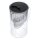 Wessper Wasserfilterkanne aus Glas 2.5 L Kompatibel mit Brita-Wasserfilterkartuschen, Inklusive 1 Wasserfilter-Kartusche, Reduziert Kalk und Chlor, Schwarz