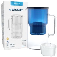 Wessper Wasserfilterkanne aus Glas 2.5 L Kompatibel mit...