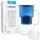 Wessper Wasserfilterkanne aus Glas 2.5 L Kompatibel mit Brita-Wasserfilterkartuschen, Inklusive 1 Wasserfilter-Kartusche, Reduziert Kalk und Chlor, Marineblau