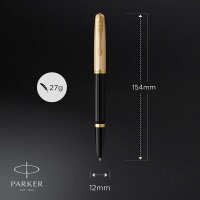 Parker 51 Deluxe Füller | Luxuriöser Schwarzer...