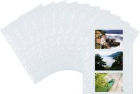 HERMA 7584 Fotophan Fotosichthüllen weiß (9 x 13 cm quer, 10 Hüllen, Folie) mit Beschriftungsetiketten und Eurolochung für Ordner und Ringbücher, beidseitig bestückbare Fotohüllen