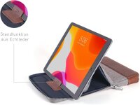 KMP Sleeve - Echtleder - Case Schutz Tasche für Tablet/iPad (max 11 Zoll) - innenliegende Reißverschluss - Schutzlippe mit Zwei-Wege-Reißverschluss