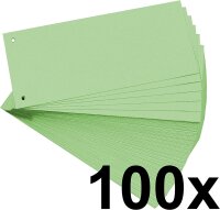 Exacompta 13345B 100er Pack Premium Karton-Trennstreifen. 10,5 x 24 cm grün. Für eine übersichtliche Anblage Ihrer Dokumente. Trennlaschen Trennblätter Ordner Register