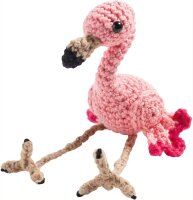 folia 23914 - Mini Häkelset Flamingo, Komplettset zur Erstellung von einem selbst gehäkelten niedlichen Flamingo, ca. 8 - 10 cm groß, für Kinder ab 8 Jahren und Erwachsene, als Geschenk