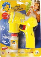 PUSTEFIX Bubble-Blaster I 60 ml Seifenblasenwasser I Seifenblasen Spielzeug-Pistole für Kindergeburtstag, Hochzeit & Sommerparty I Bunte Bubbles für Kinder & Erwachsene