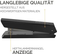 Fellowes Hefter LX820 Easy-Press Full Strip mit Microban Technologie - 20 Blatt Kapazität - für 24/6mm und 26/6mm Hefklammern - Schwarz - 1 Stück