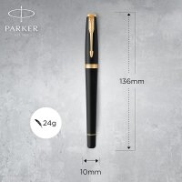 Parker 1931593 Urban Füller | Muted Black mit Goldzierteilen | Füllfederhalter Feine Spitze | Geschenkbox
